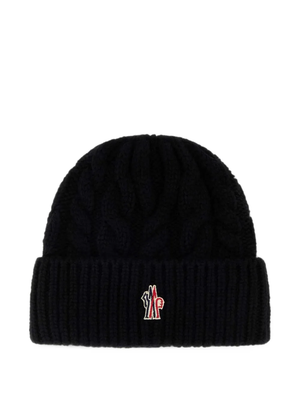 Moncler Grenoble cable-knit logo-patch beanie hat