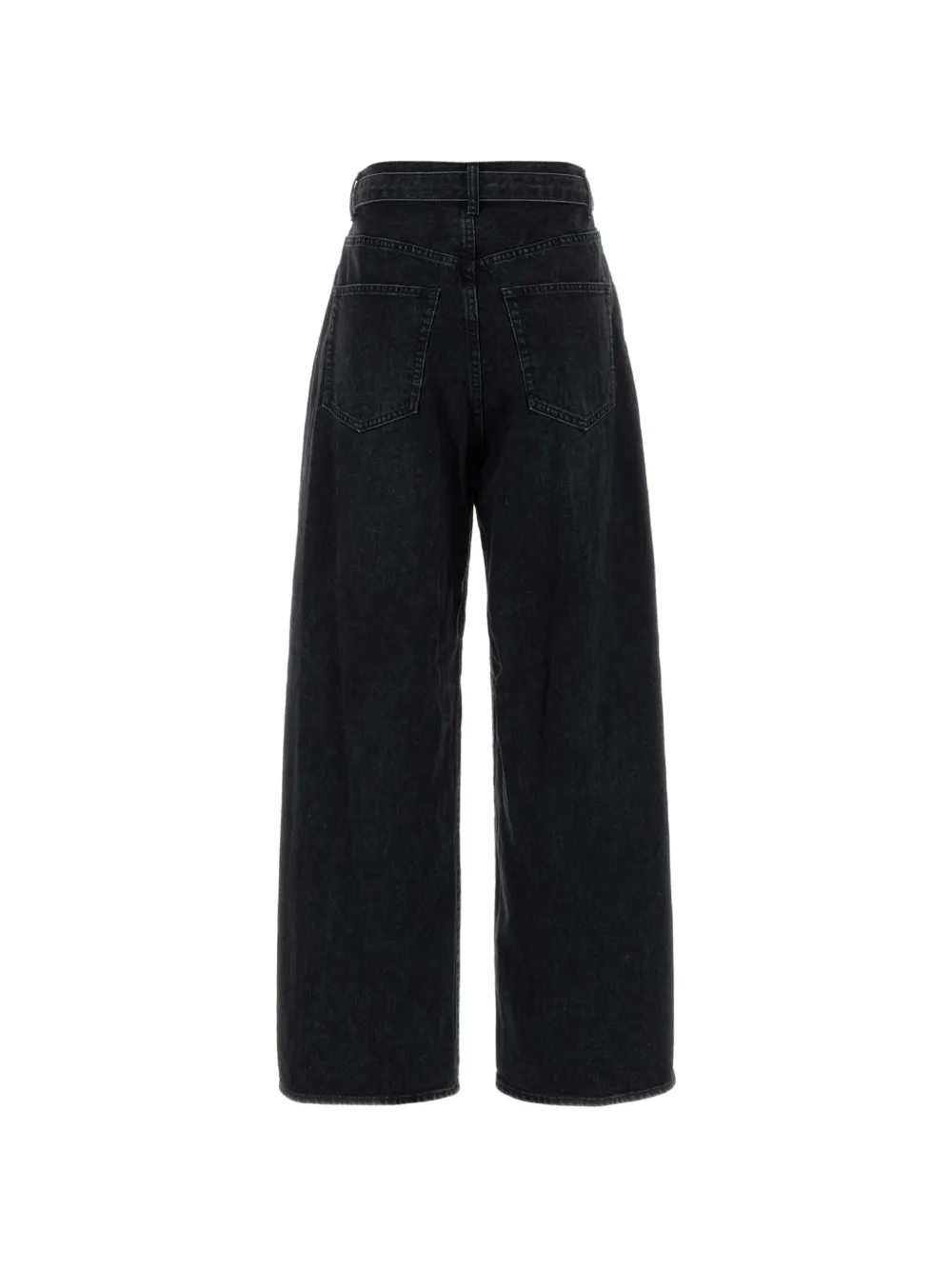 sacai Jeans met ceintuur en plooien Zwart