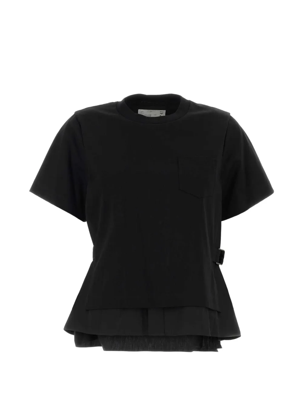 Sacai Belted Layered T-shirt In Black
