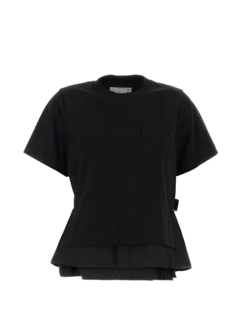 sacai playera a capas con cinturón