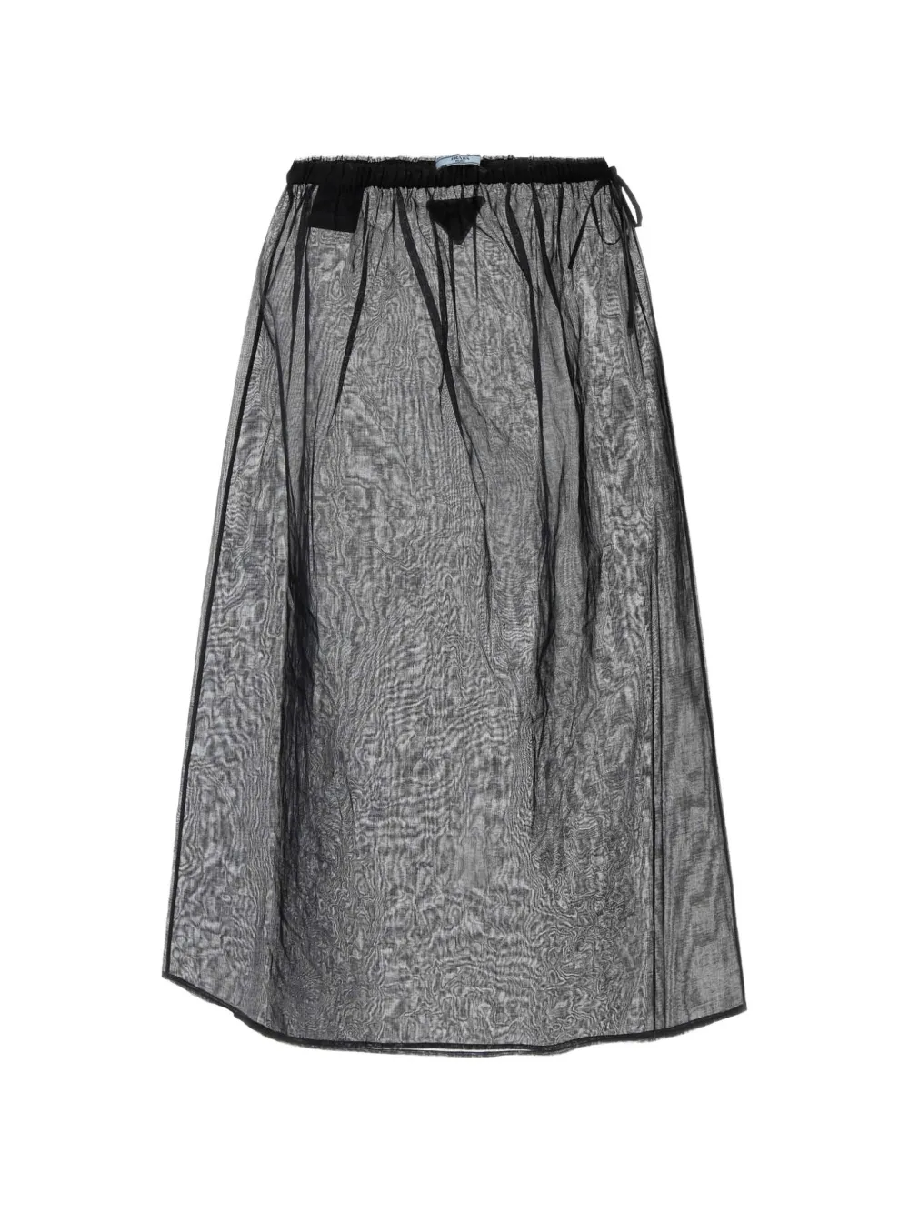 Prada cotton-organdy midi-skirt - Nero