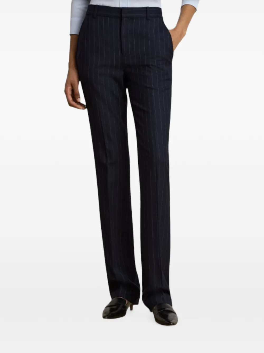 Lauren Ralph Lauren Slim-fit geweven twill broek met krijtstreep Blauw