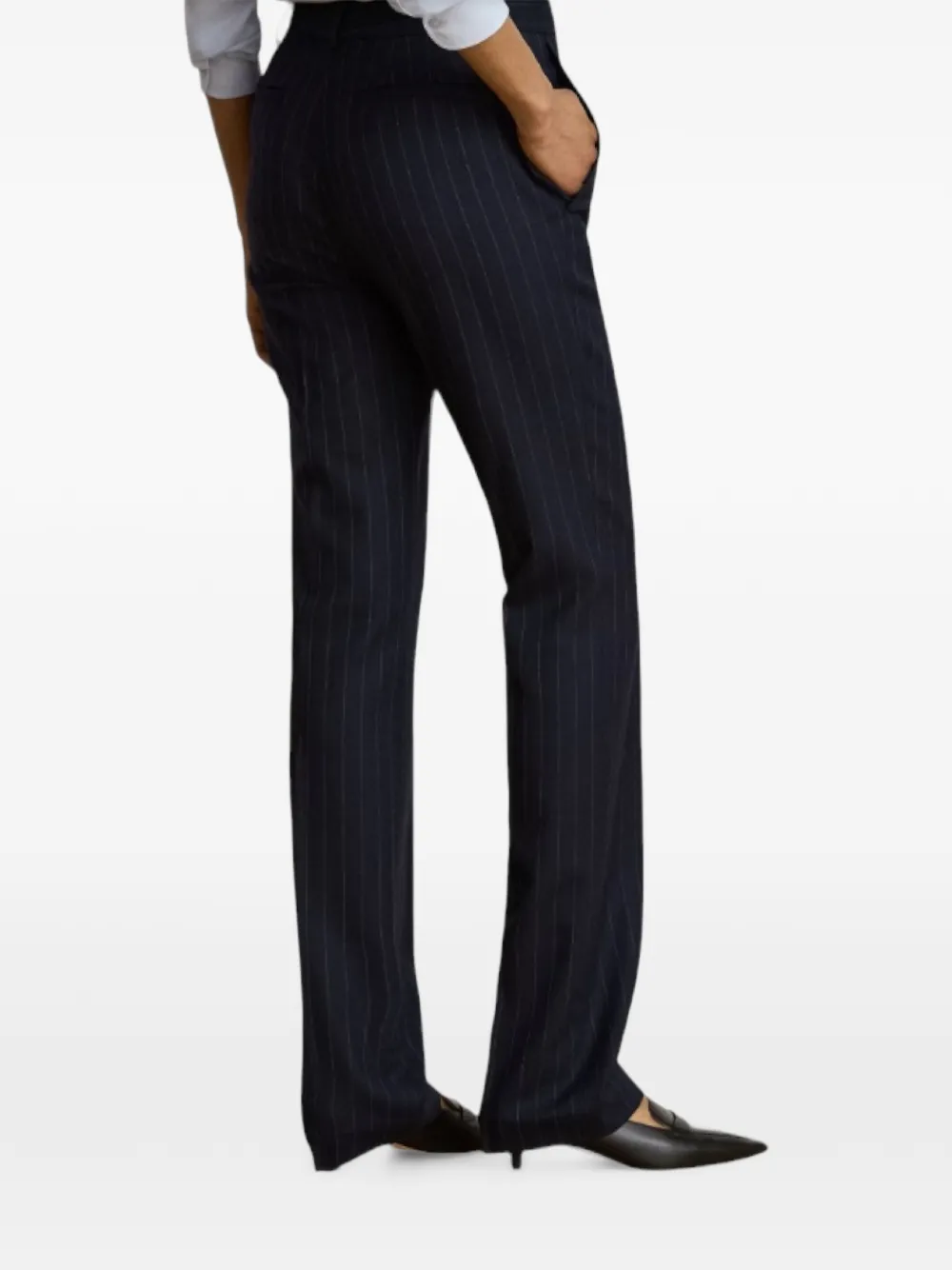 Lauren Ralph Lauren Slim-fit geweven twill broek met krijtstreep Blauw