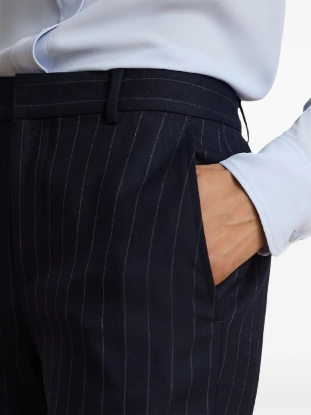 Lauren Ralph Lauren Slim-fit geweven twill broek met krijtstreep Blauw