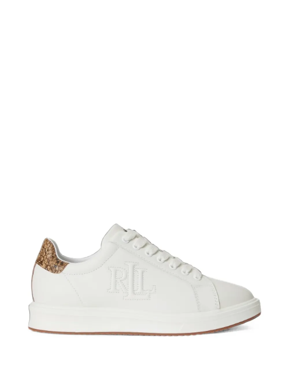 Lauren Ralph Lauren Ainsley snakeskin-effect leather sneakers - Bianco