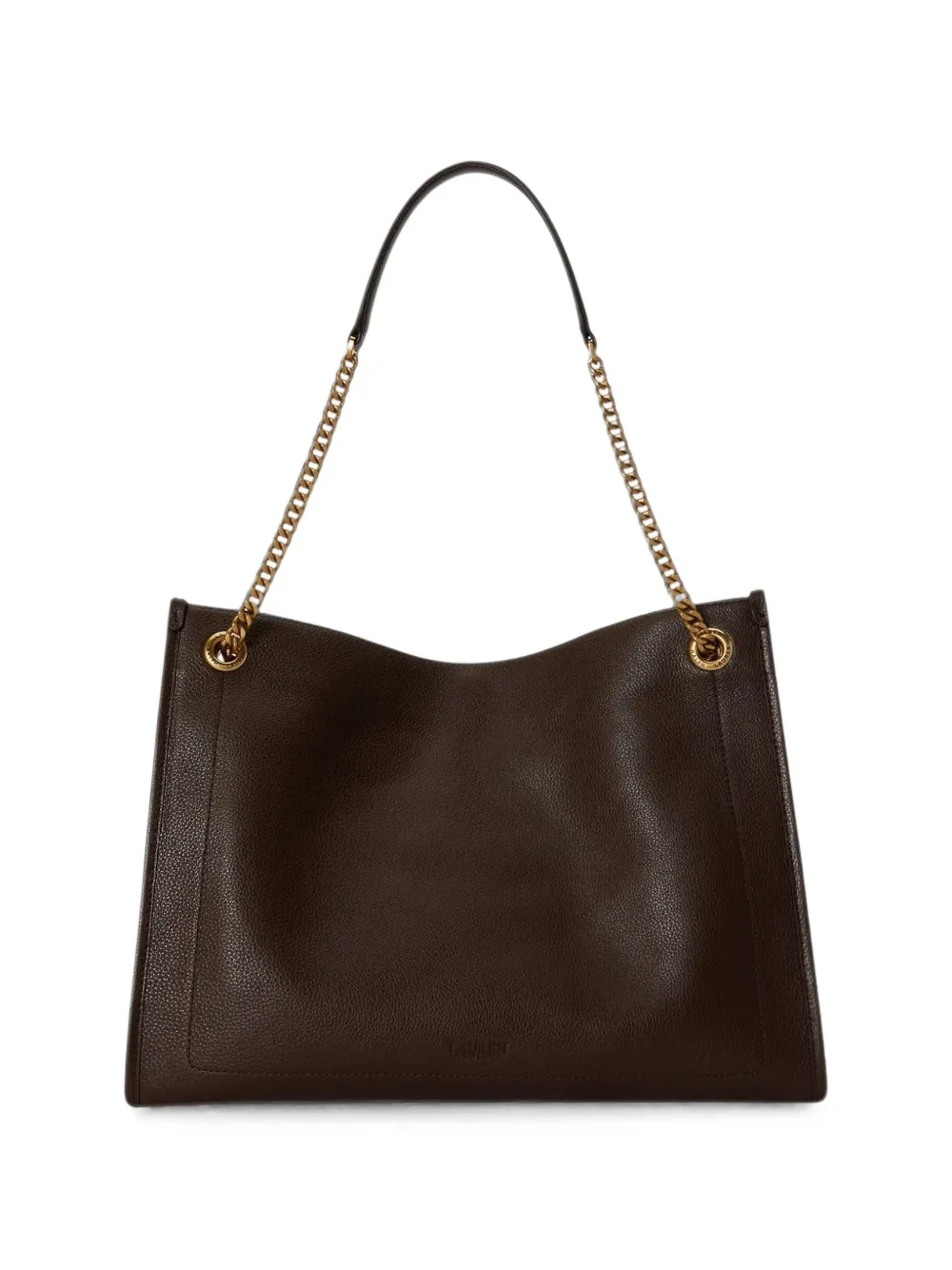 Lauren Ralph Lauren Bradley leren shopper Bruin
