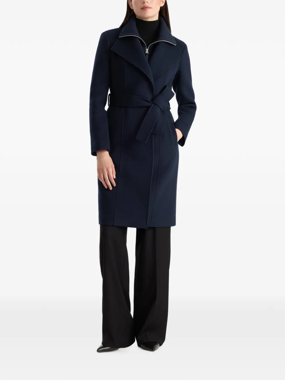 Mackage Norita-ZZ wollen jas met ceintuur Blauw