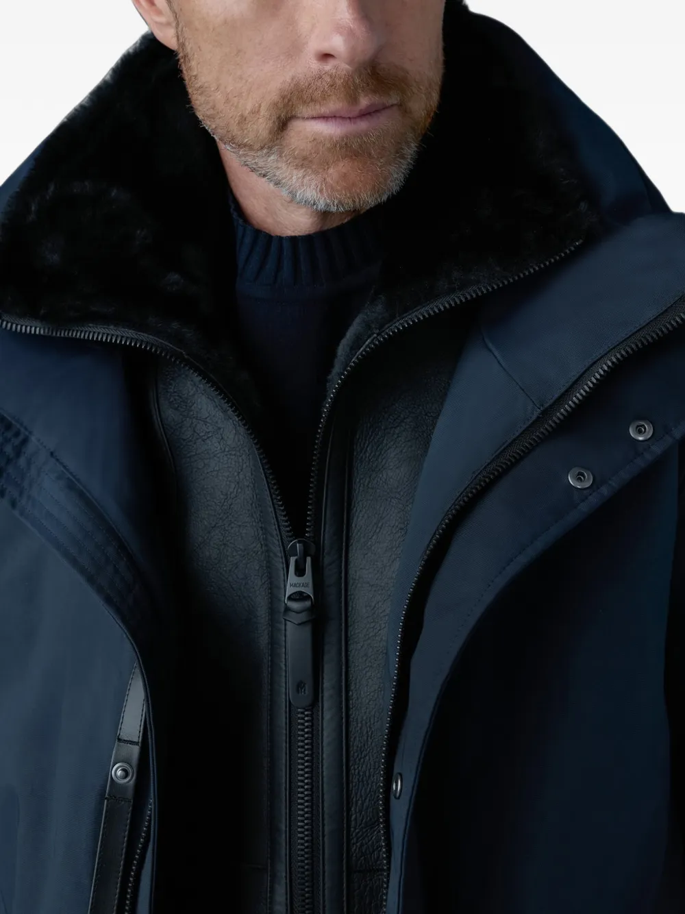 Mackage Sullivan-Z jas met capuchon Blauw