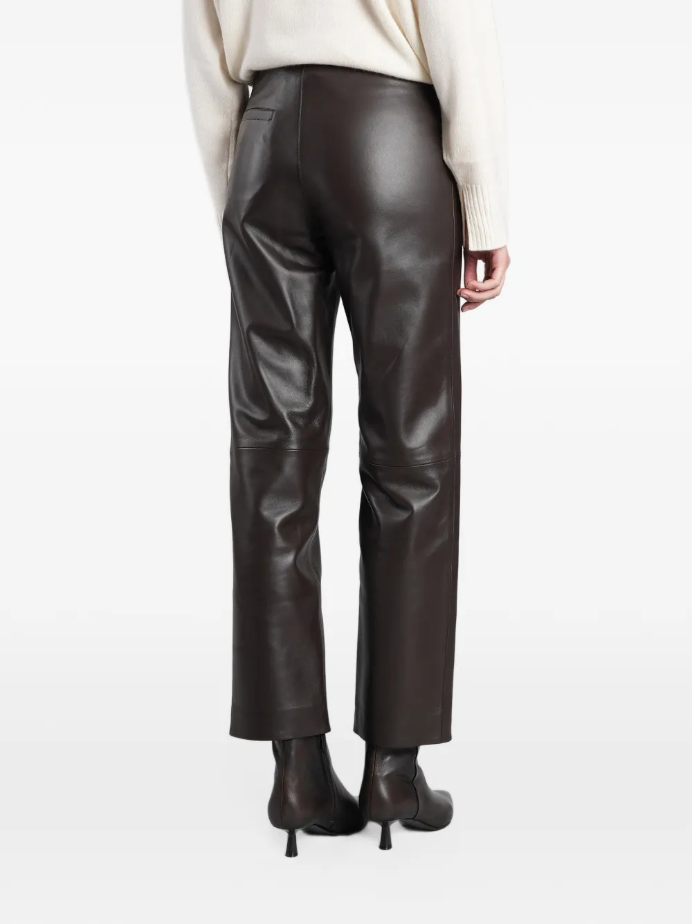 LouLou de Saison straight-fit leather trousers Bruin