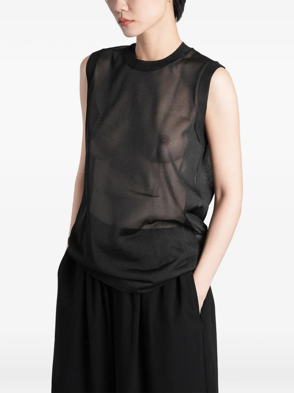 Comme Des Garçons sheer knit top