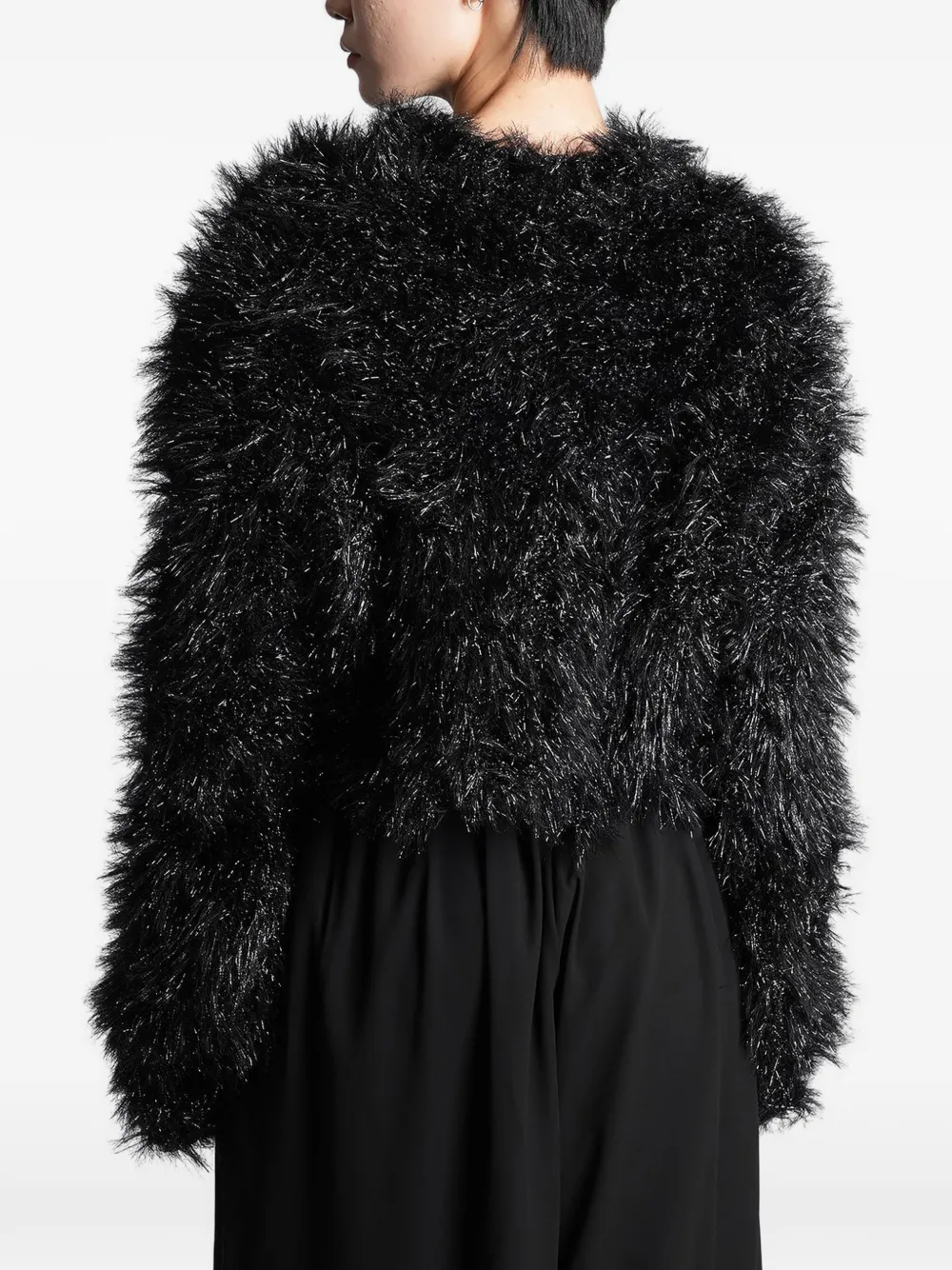 Junya Watanabe shaggy cropped sweater Zwart