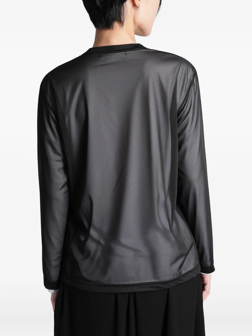 Comme Des Garçons sheer-mesh long-sleeve T-shirt Zwart