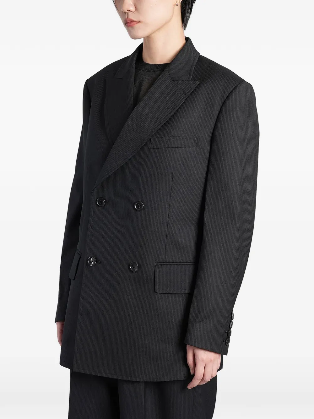 Junya Watanabe Jack met dubbele rij knopen Zwart