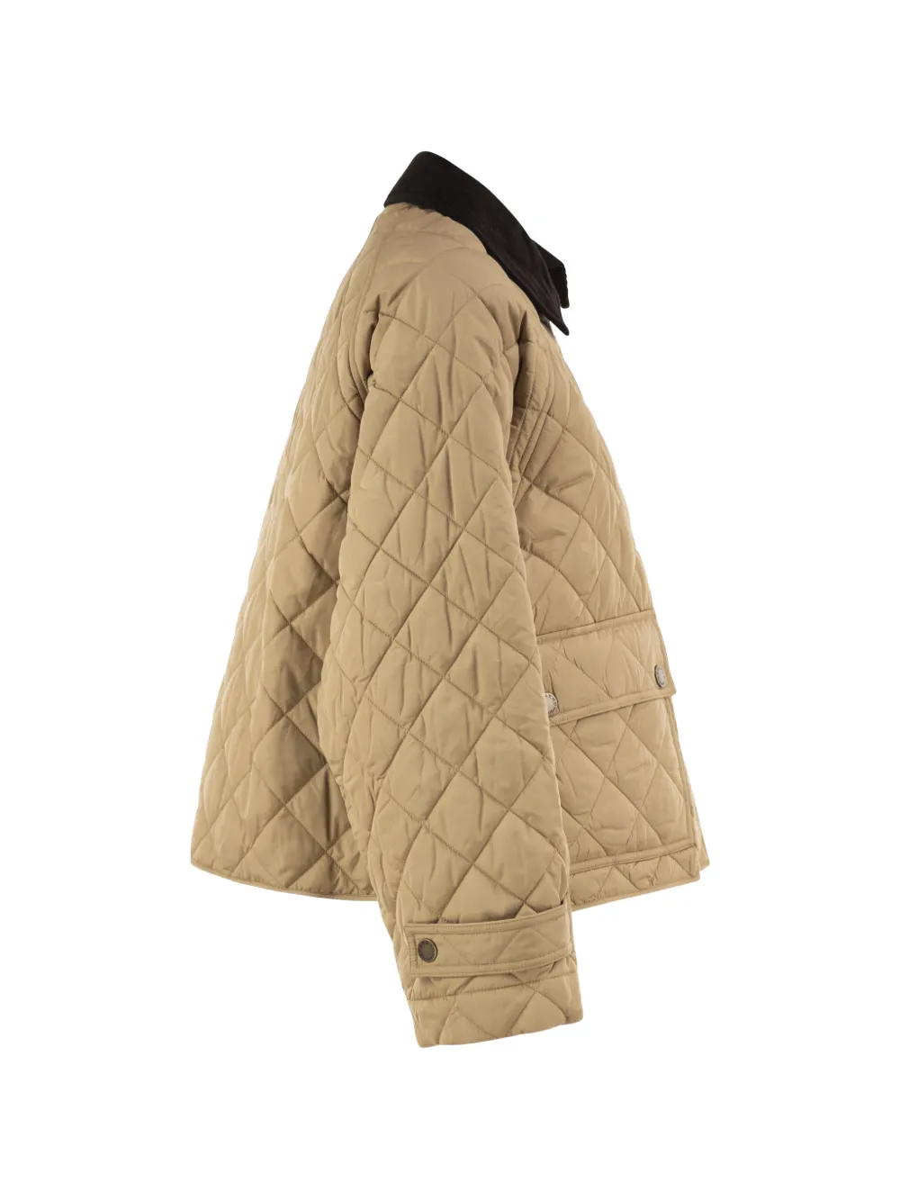 Weekend Max Mara Gewatteerd jack met ribfluwelen kraag Beige