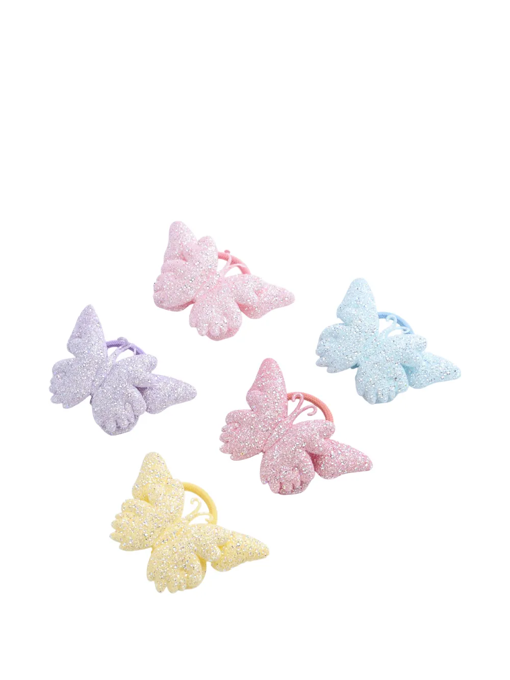 Mimi Tutu glitter butterfly hair ties (set of five) - Blue