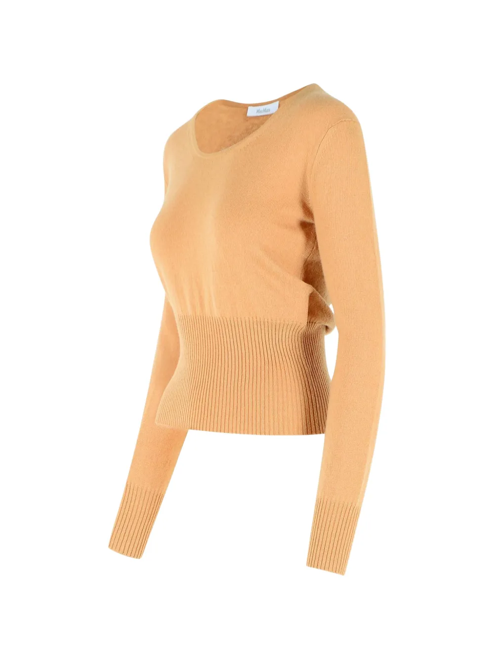 Max Mara Fijngebreide trui met geribbelde zoom Bruin