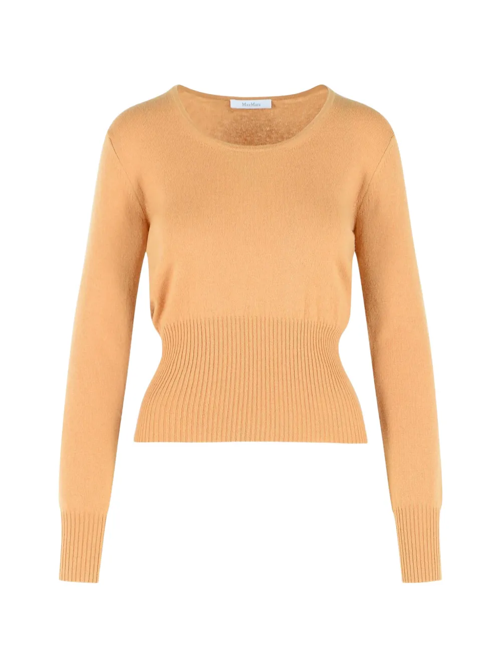 Max Mara fine-knit ribbed-hem sweater - Marrone