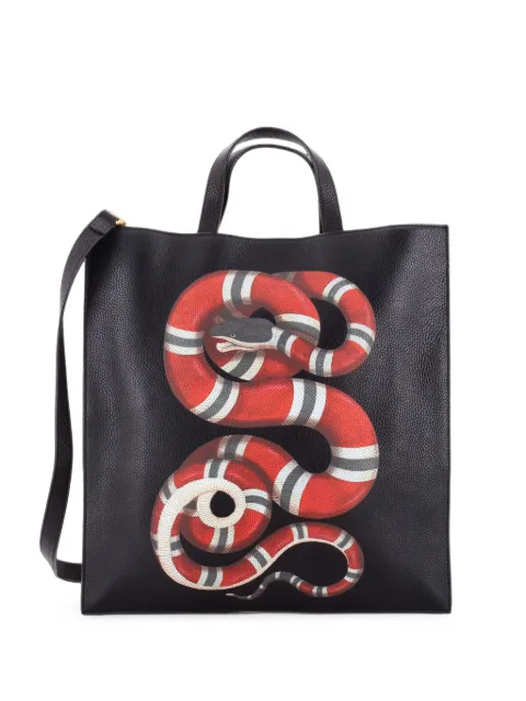 Gucci Pre-Owned Convertible Soft Open Printed Leather Tall tote bag