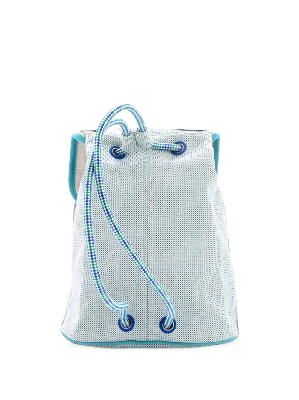 Hermès Pre-Owned sac à dos Les Cabanes en toile brodée - Bleu Hermès Pre-Owned sac à dos Les Cabanes en toile brodée - Bleu
