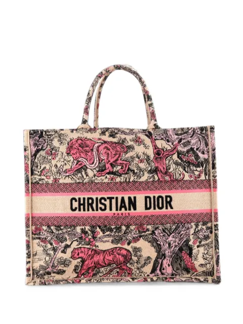 Christian Dior Pre-Owned Book Embroidered Canvas Large tote bag