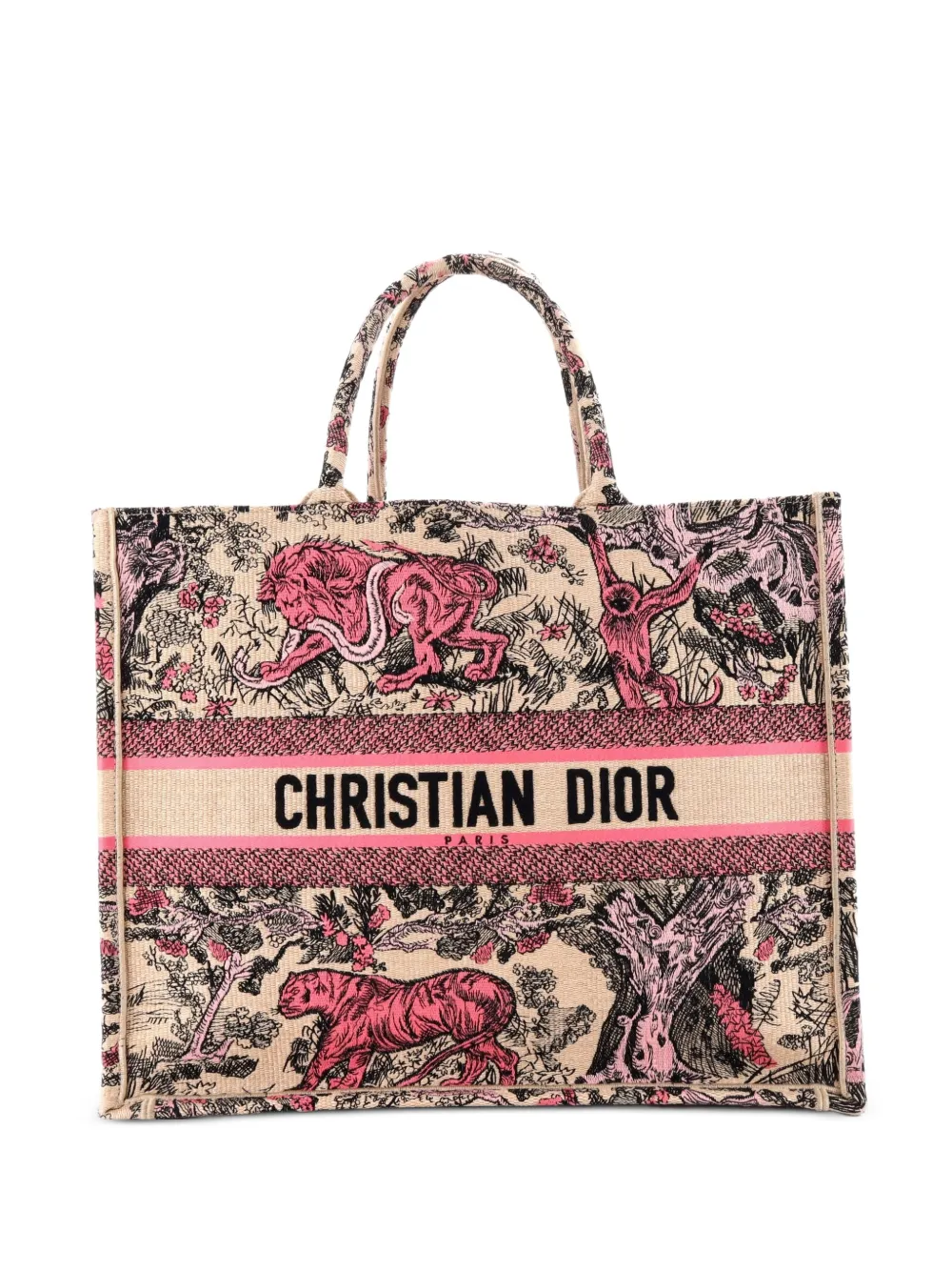 Christian Dior Pre-Owned Book Embroidered Canvas Large tote bag - Rosa