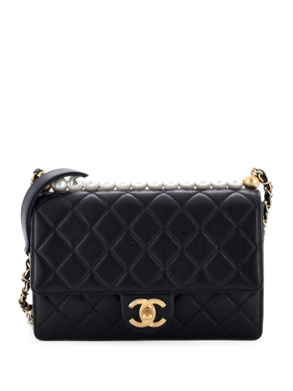 CHANEL Pre-Owned Chic Pearls Flap Bag Quilted Lambskin Small shoulder bag - Nero