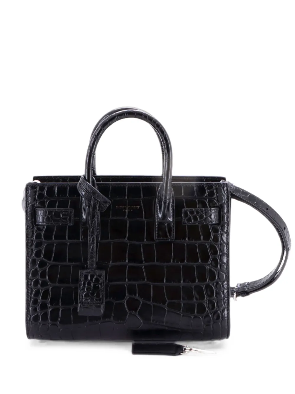 Saint Laurent Pre-Owned Sac de Jour Bag Crocodile Embossed Leather Nano satchel - Nero