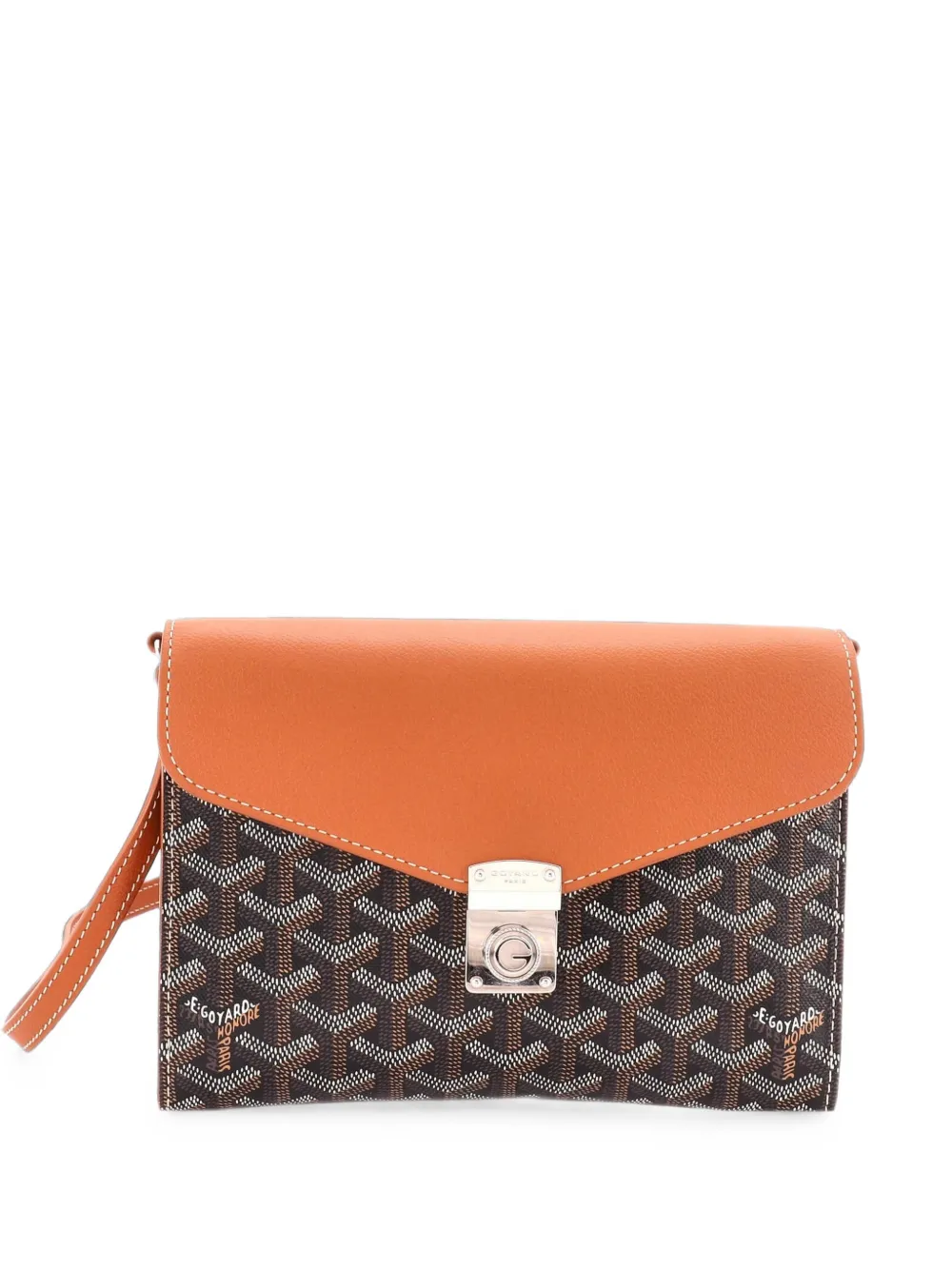 Goyard Pre-Owned pochette portefeuille à bandoulière Chypre en toile enduite et cuir - Marron Goyard Pre-Owned pochette portefeuille à bandoulière Chypre en toile enduite et cuir - Marron