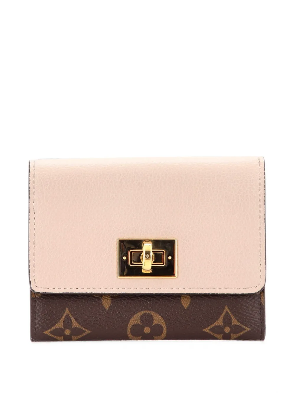 Louis Vuitton Pre-Owned Victorine On My Side Wallet Leather and Monogram Canvas small wallets - Nude