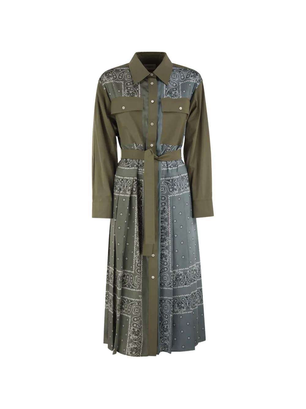 Weekend Max Mara robe-chemise mi-longue plissée à imprimé bandana - Vert
