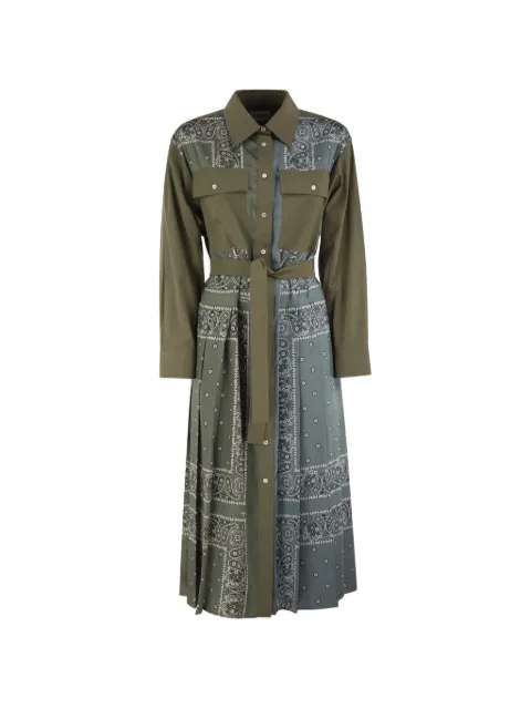 Weekend Max Mara bandana-print pleated shirt midi dress