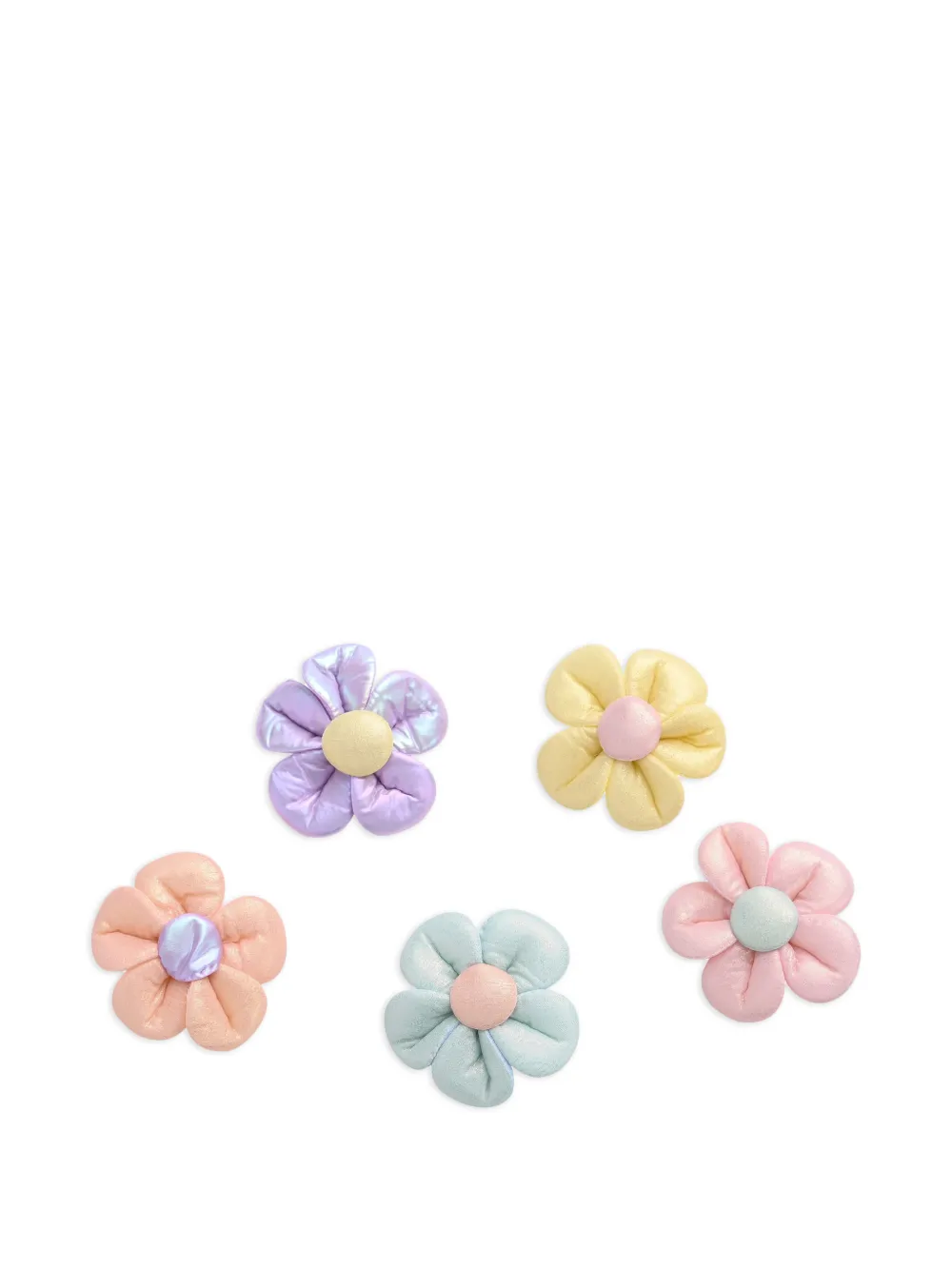 Mimi Tutu padded flower hair clips (set of five) - Pink