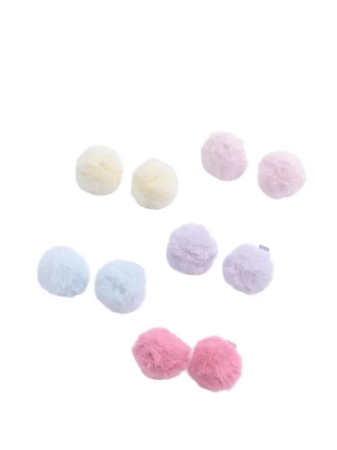 Mimi Tutu fluffy pom-pom hair clips (set of ten)