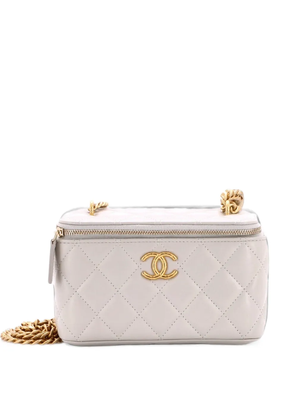 CHANEL Pre-Owned All Slide Long Vanity Case with Chain Quilted Lambskin Small crossbody bag - Grigio