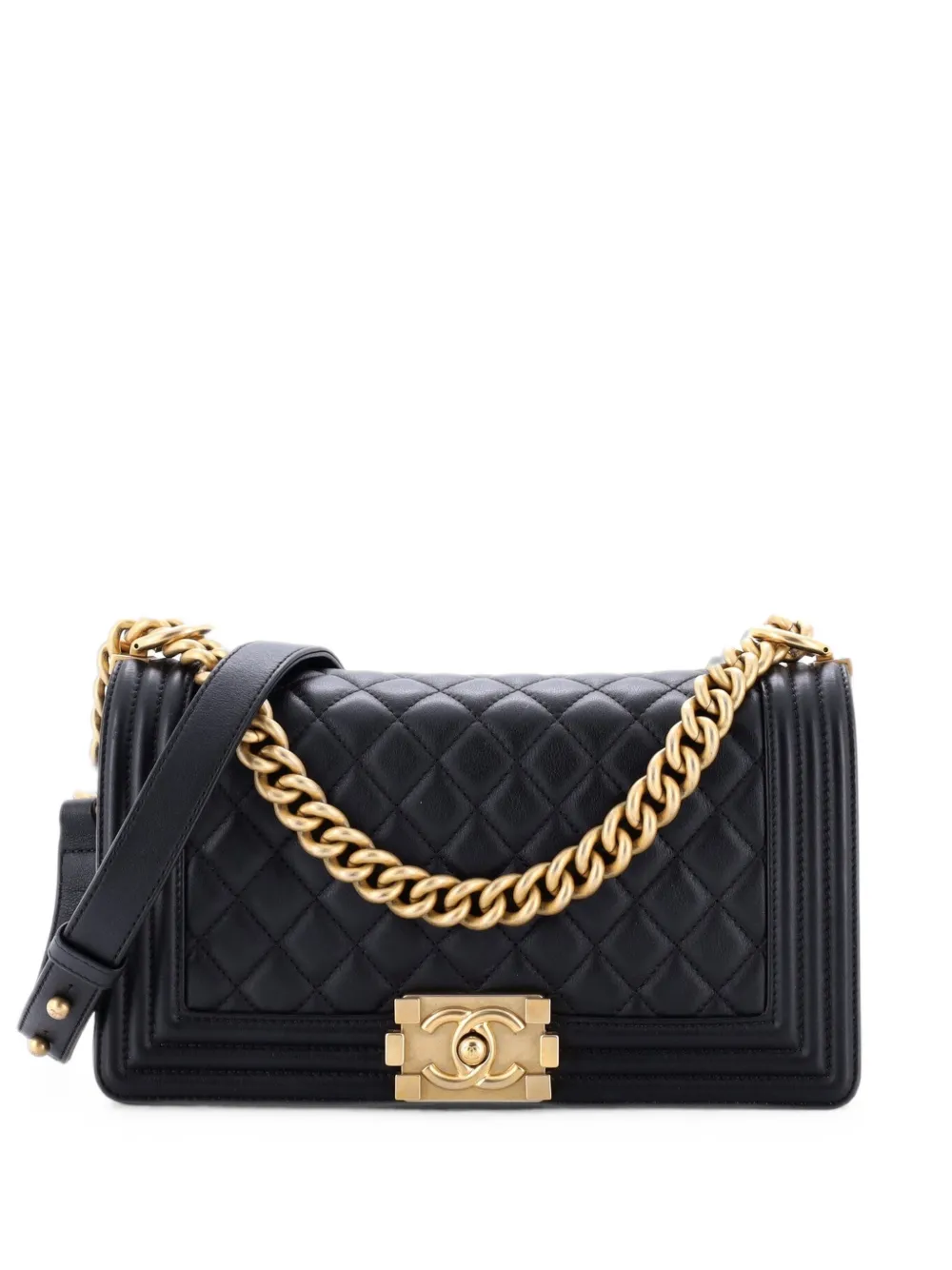 CHANEL Pre-Owned Boy Flap Bag Quilted Calfskin Old Medium shoulder bag - Nero