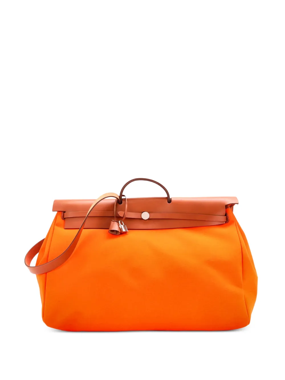 Hermès Pre-Owned Herbag Zip Leather and Toile 50 satchel - Orange