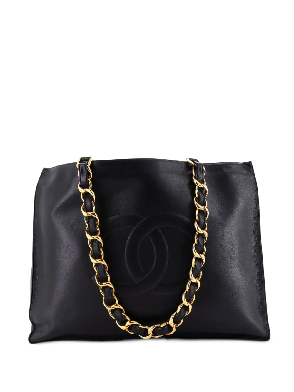 CHANEL Pre-Owned CC Chain Lambskin XL tote bag - Black