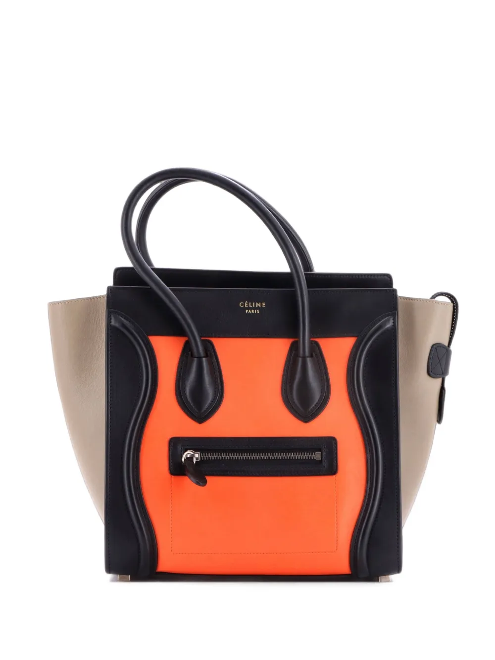 Celine Pre-Owned Tricolor Luggage Bag Leather Micro tote bag - Nero