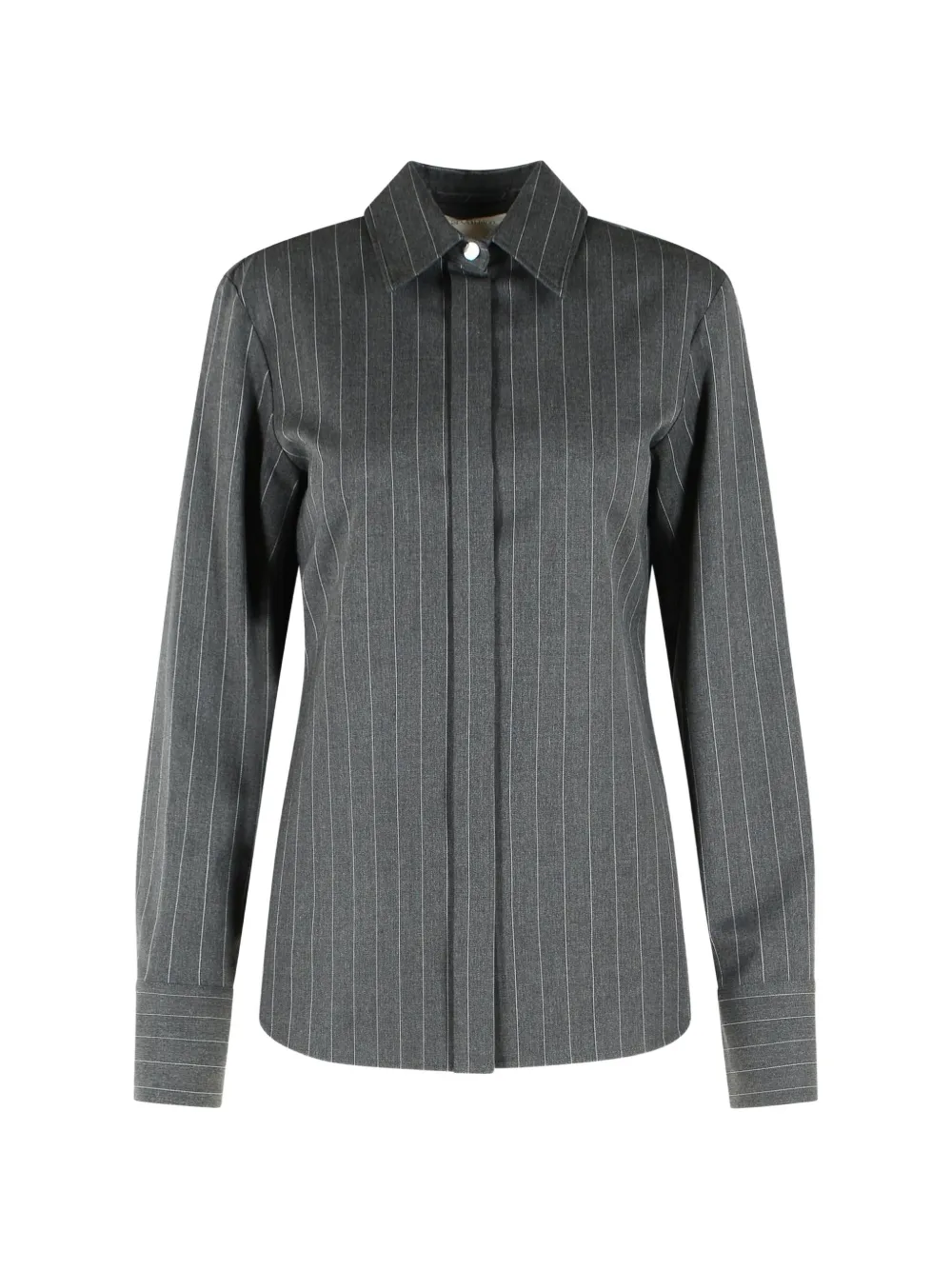 Sportmax pinstripe-print wool shirt - Grigio