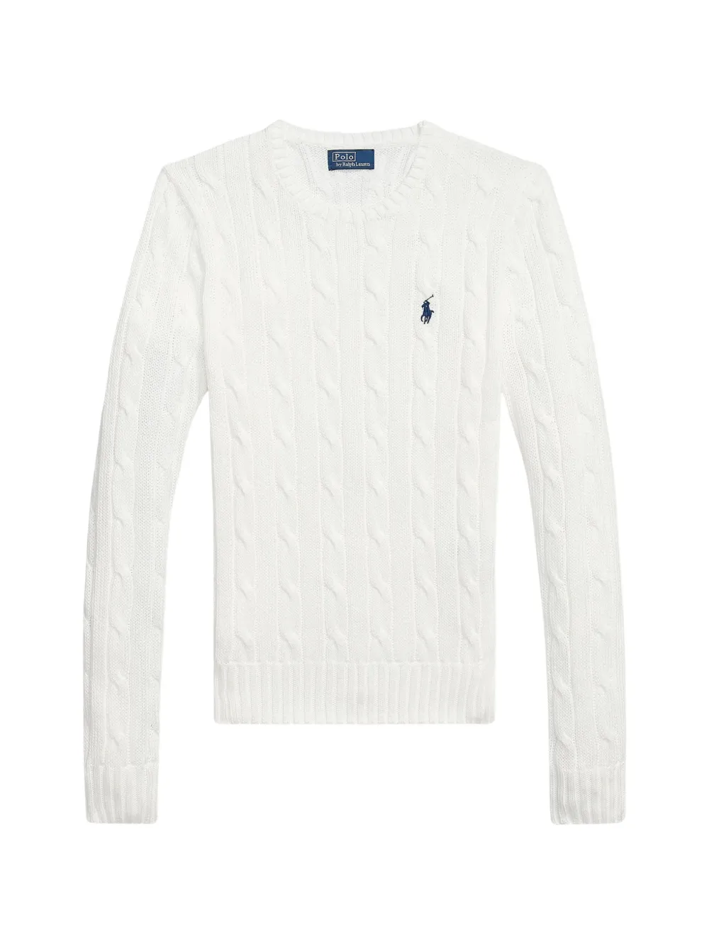 Polo Ralph Lauren Cable-knit Cotton Crewneck Jumper In White