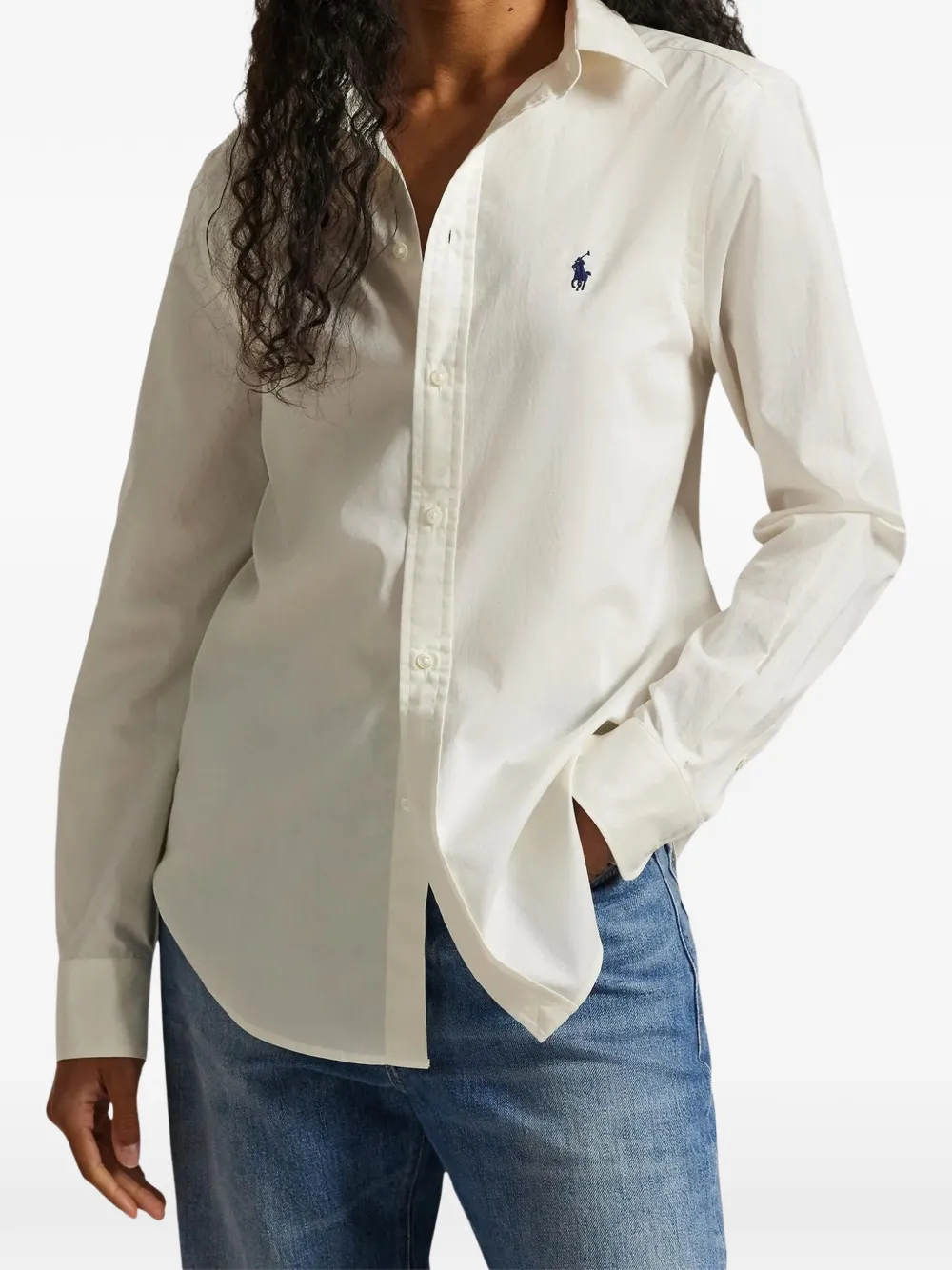 Polo Ralph Lauren Classic Fit twill blouse Beige