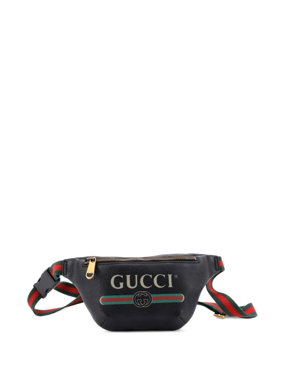 Gucci Pre-Owned Logo Printed Leather Small belt bag in Black