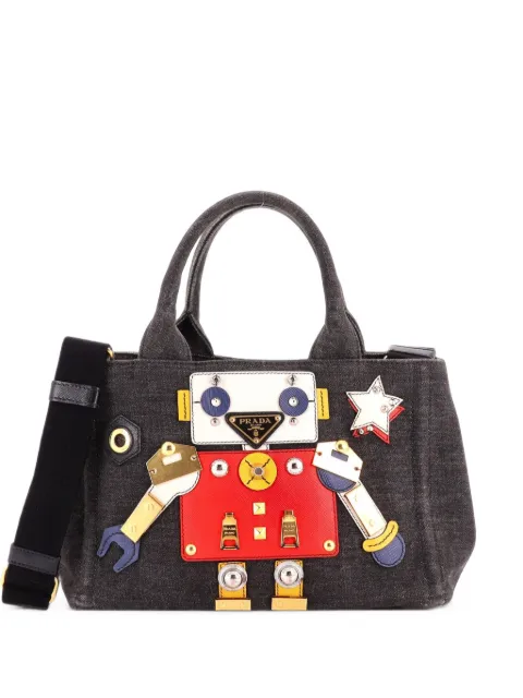 Prada Pre-Owned Robot Convertible Embellished Denim Mini tote bag