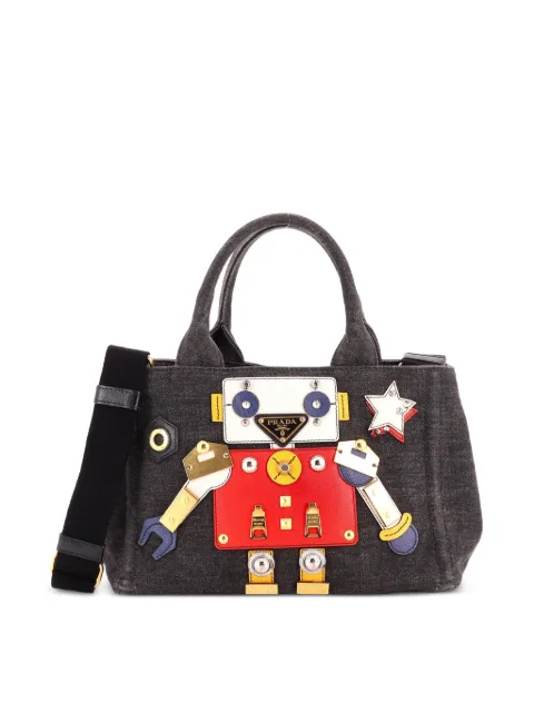 Prada Pre-Owned mini sac à main Robot Convertible en jean à ornements