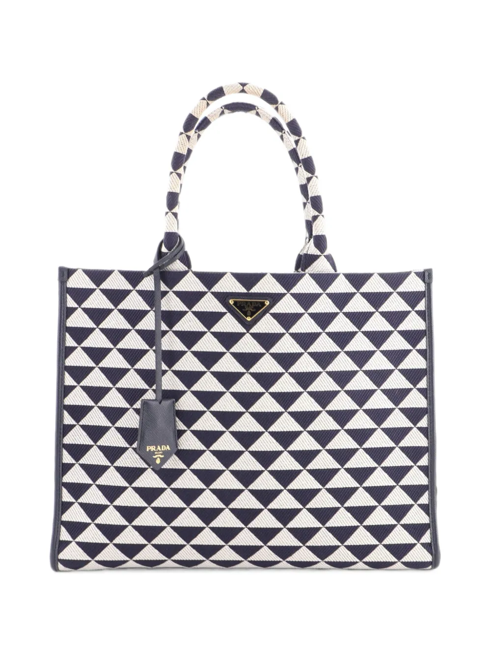 Prada Pre-Owned Symbole Shopper Jacquard Large tote bag - Grigio