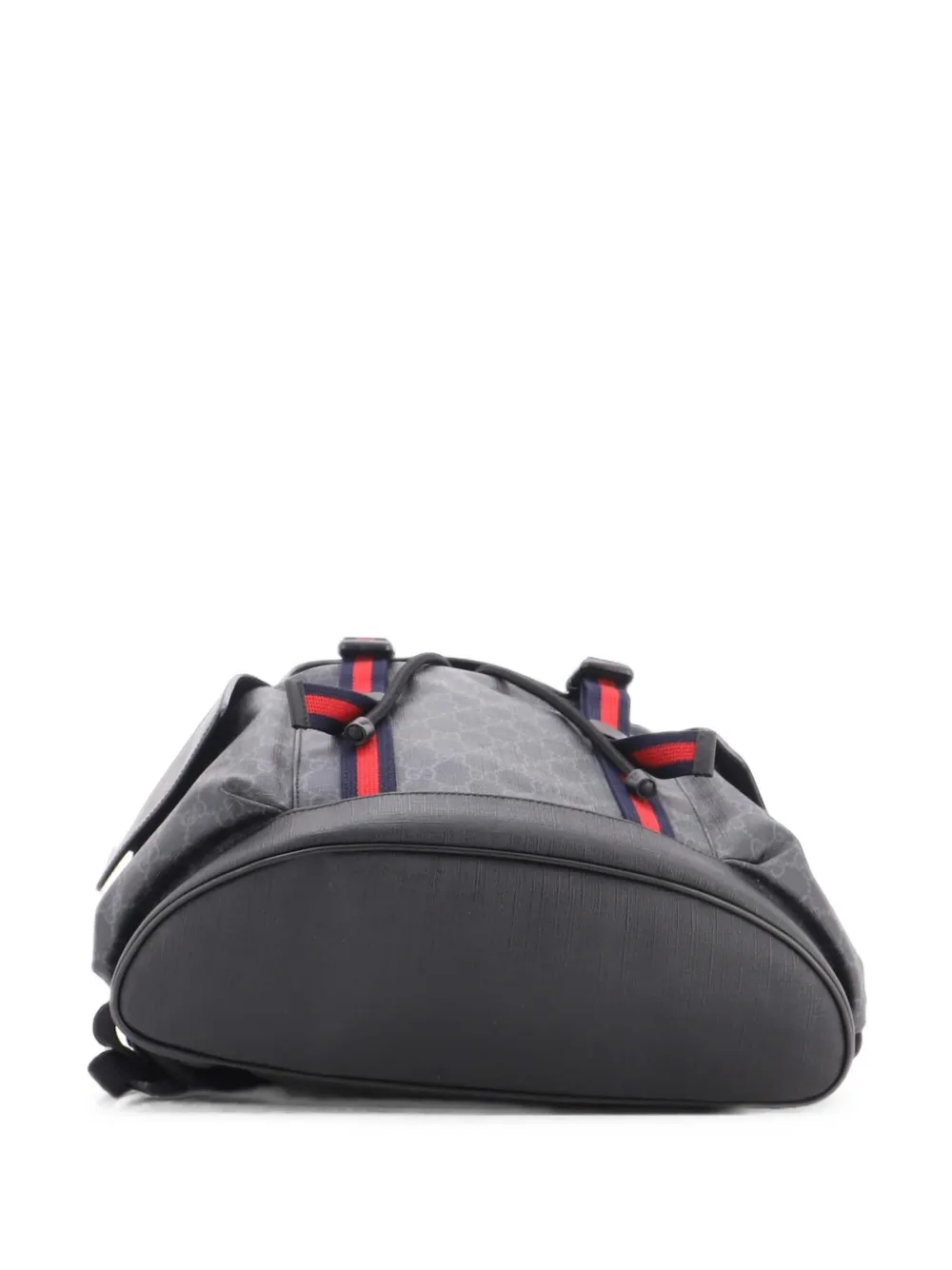 Gucci Pre-Owned grand sac à dos en toile enduite à doubles poches et boucle GG - Noir Gucci Pre-Owned grand sac à dos en toile enduite à doubles poches et boucle GG - Noir