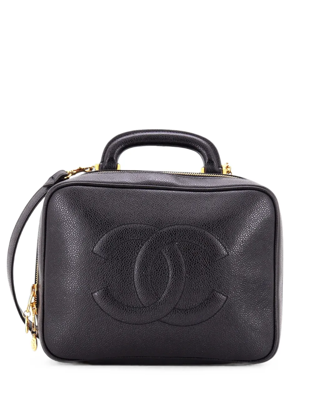 CHANEL Pre-Owned Timeless Zip Around Vanity Case Caviar Medium satchel - Nero