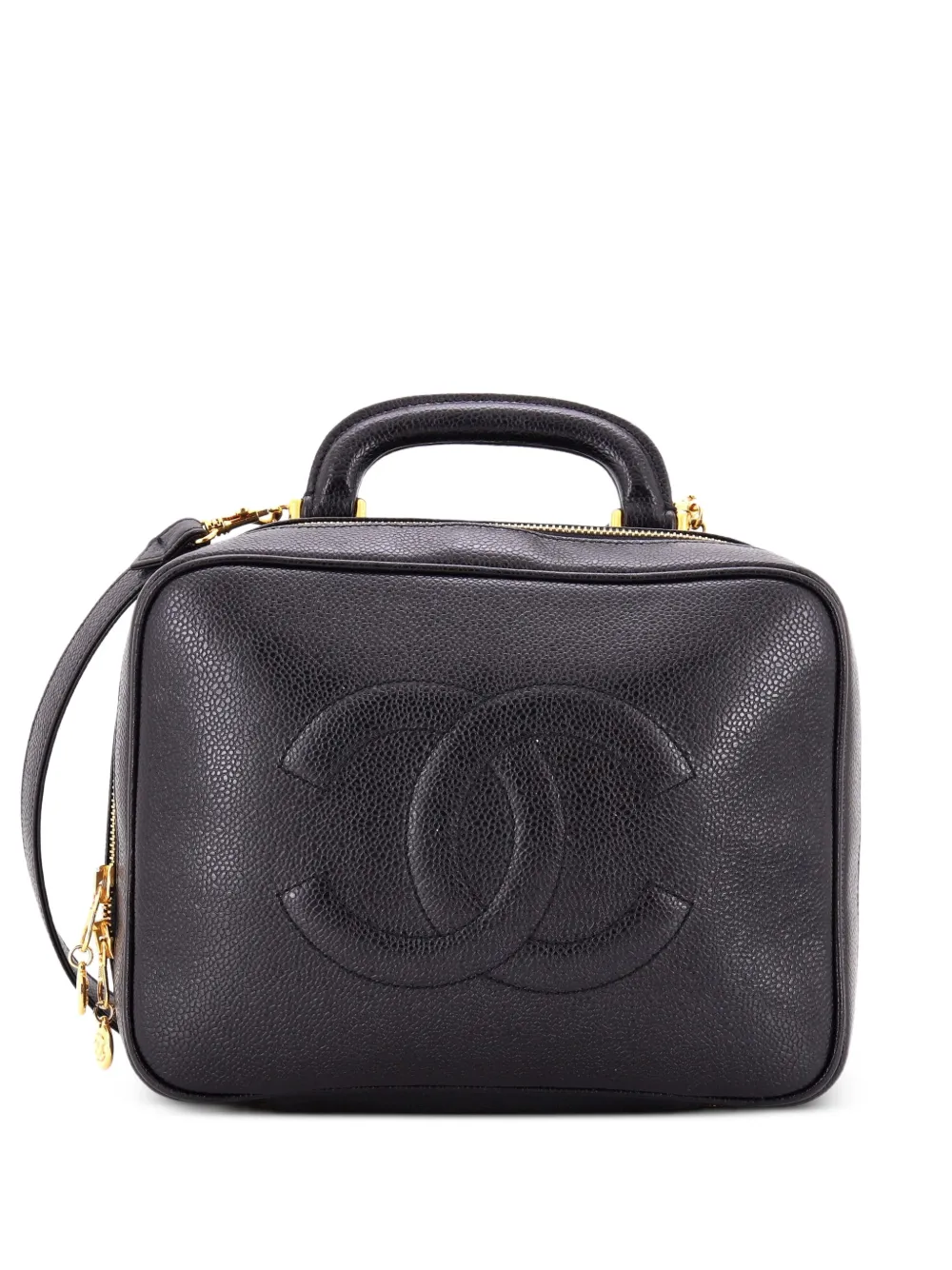 CHANEL Pre-Owned Timeless Zip Around Vanity Case Caviar Medium satchel - Nero