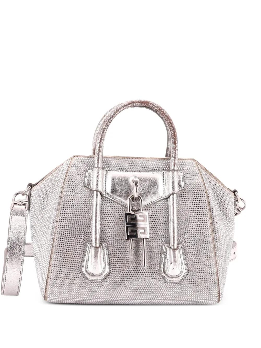 Givenchy Pre-Owned Antigona Lock Bag Crystal Embellished Satin Mini satchel - Effetto metallizzato