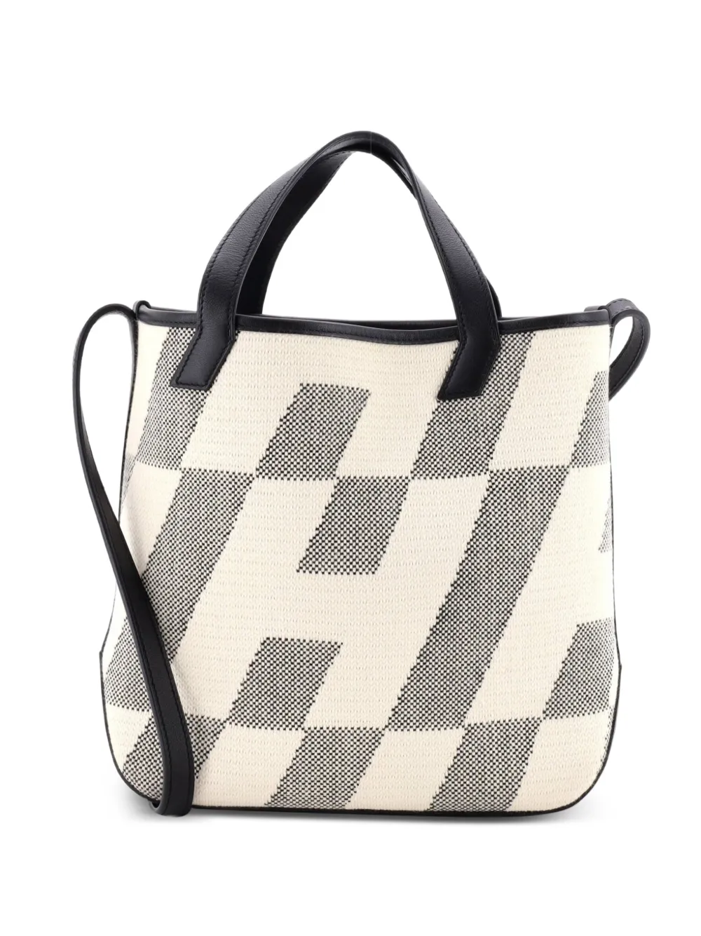 Hermès Pre-Owned Cabas H en Biais Tote Canvas with Leather 27 shoulder bag - Schwarz